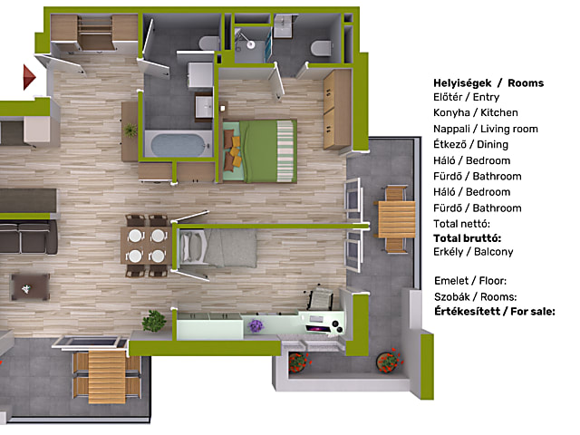 Eladó 3 szobás, erkélyes lakás a Palota Ligetben – modern, fenntartható otthon #1